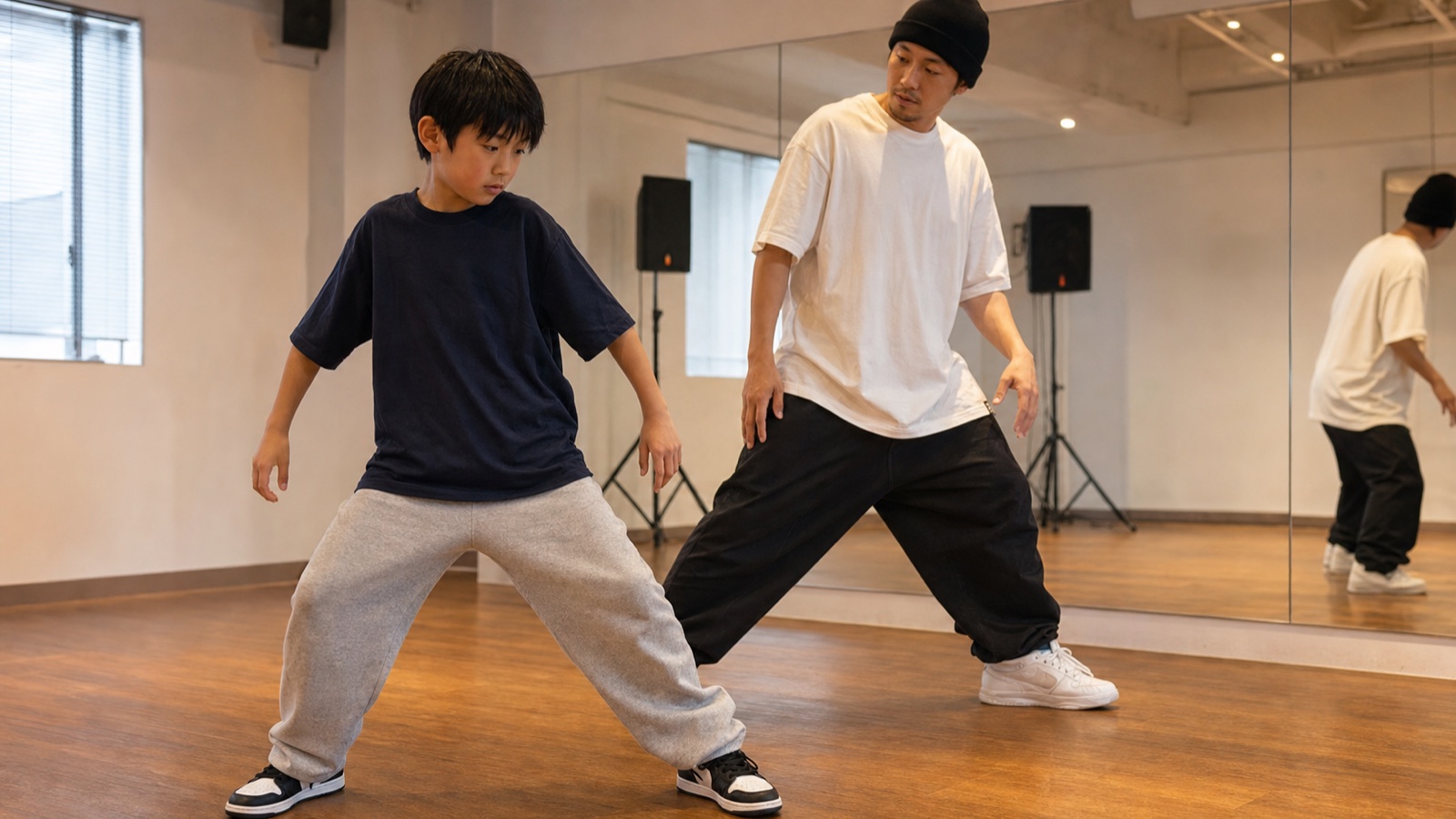 一生懸命だけではなく身体の状態を見ながら練習する子どもダンサー