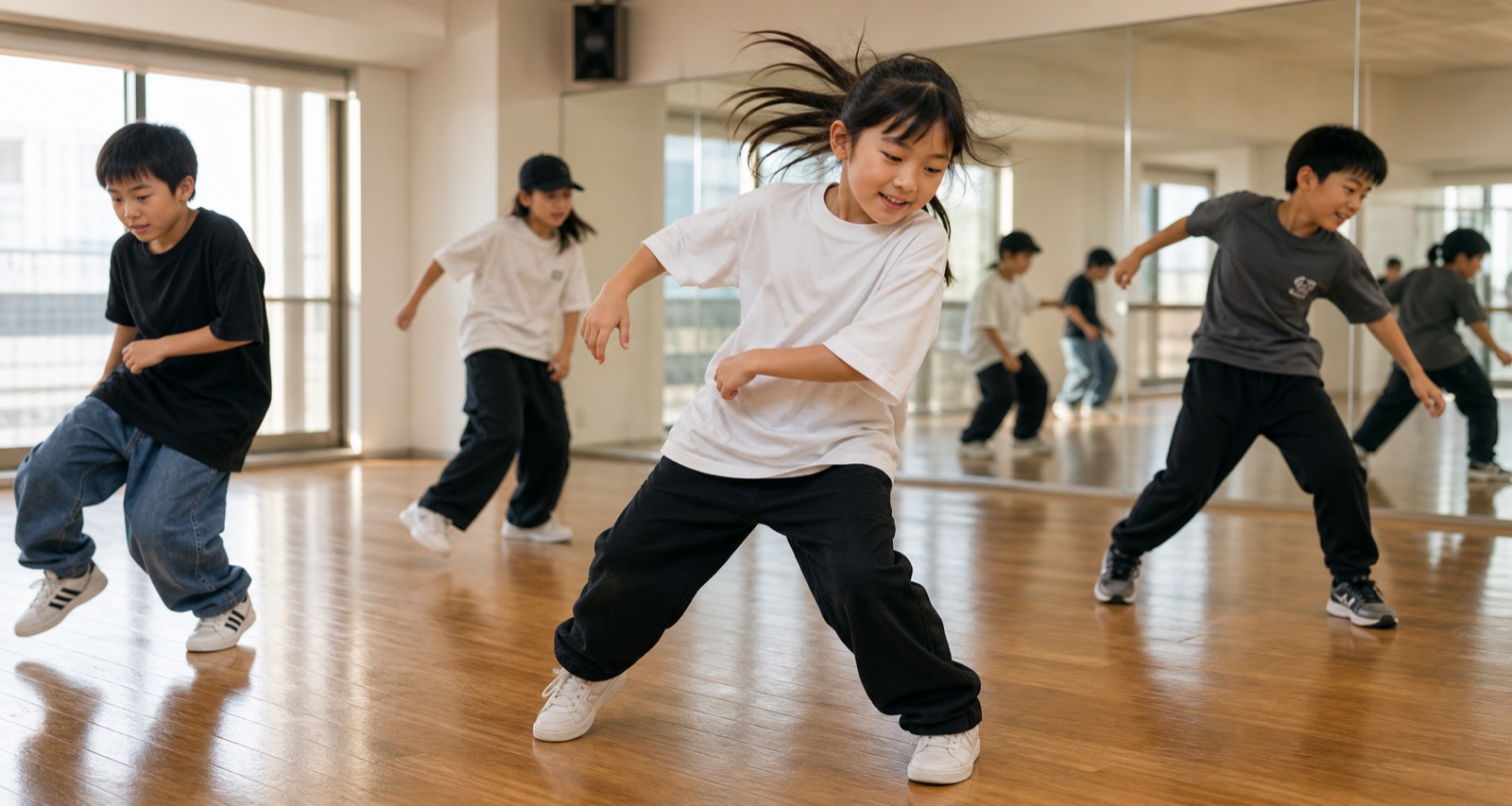 レッスンで学んだことを音楽の中で自然に出すキッズダンサー