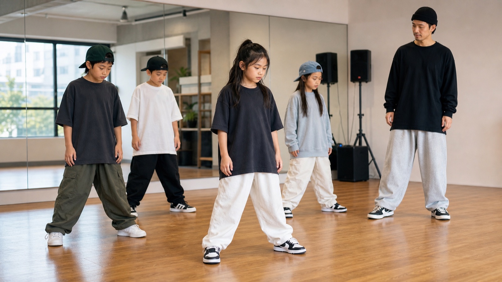獅子会でリラックスと集中を整えて踊りに入る子どもたち