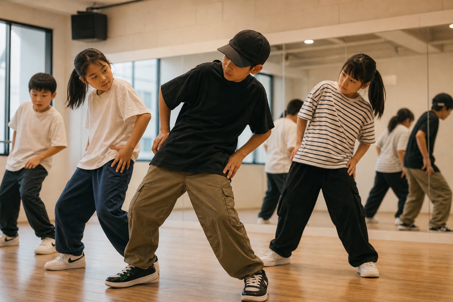 体の向きと重心を確認するヒップホップ基礎練習