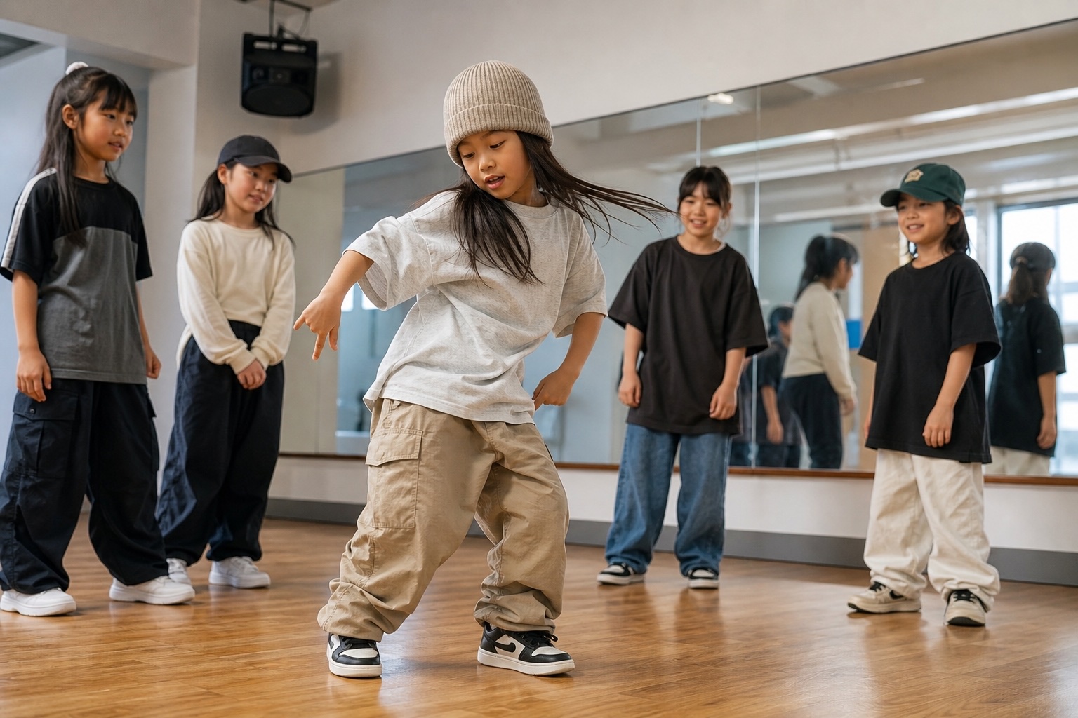 音楽の中で自然にアドリブを出す子どものヒップホップダンス