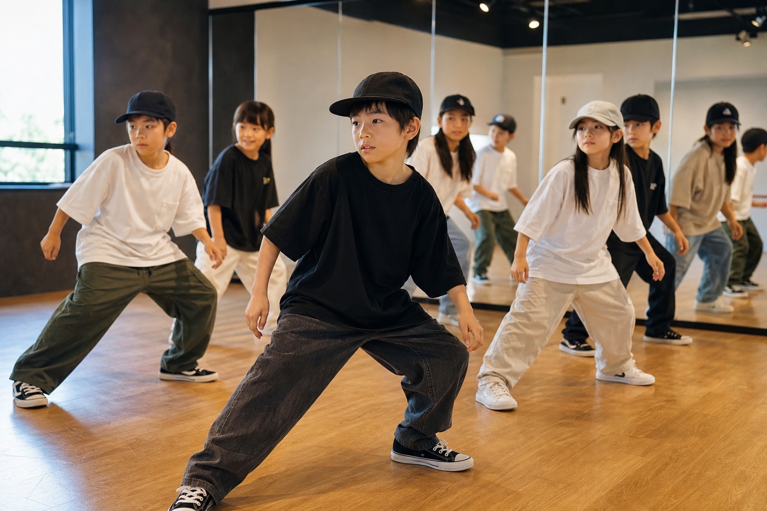 獅子会で立ち方と観察を学ぶ子どもダンサーたち