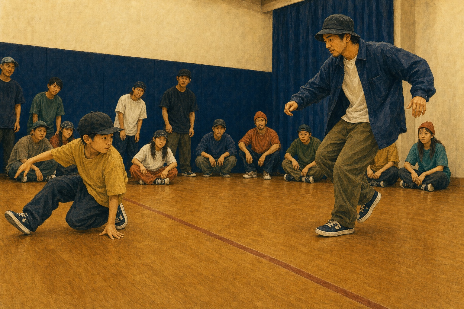 安全な距離を守りながら意識をそらさず全力で踊る二人
