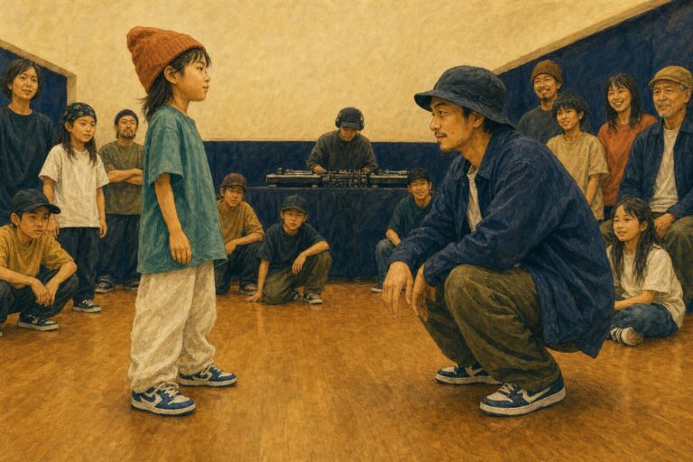 親子のダンスバトルで互いを一人の相手として見つめる二人