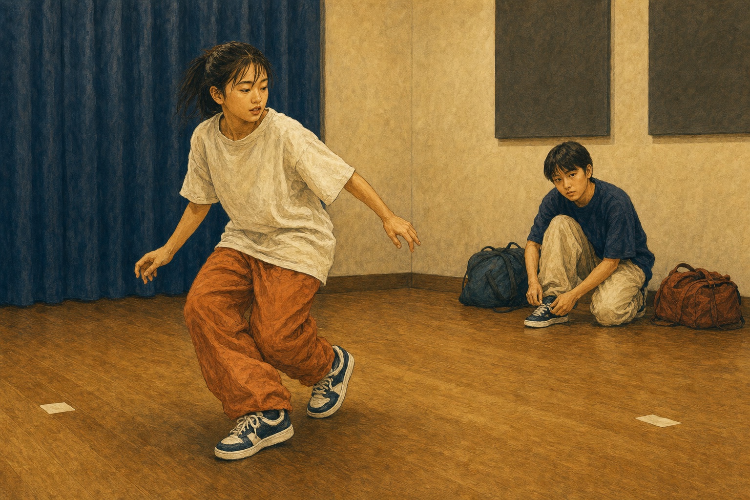 普段のレッスンで一番手を何度も選ぶ子供を描いたイラスト