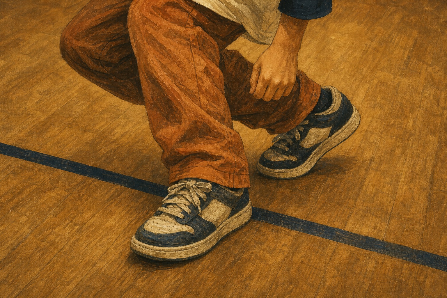 怖さを感じながらも自分で境界を越える子供の足元を描いたイラスト